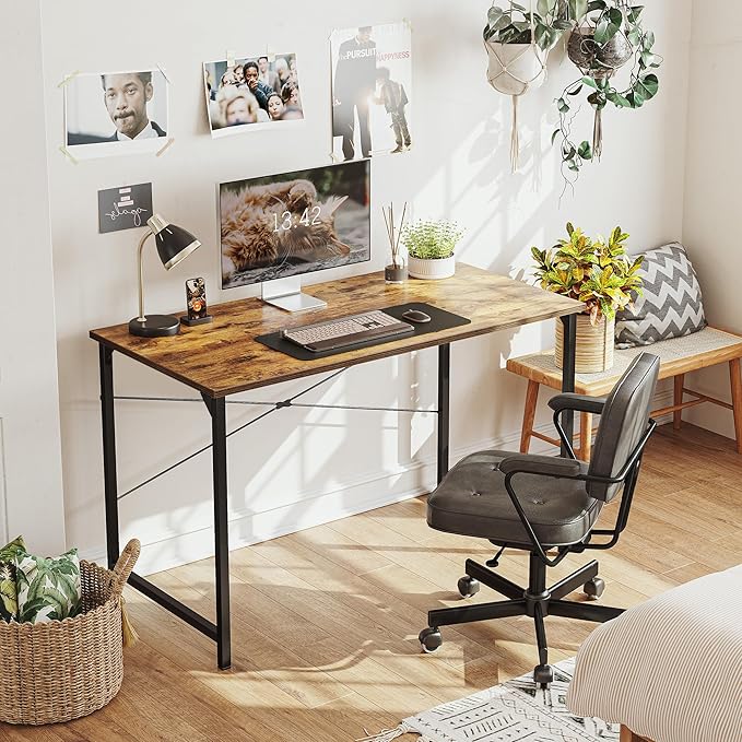 Cubiker Computer Desk, 32 inch Small Home Office Desk for Small Spaces, Modern Simple Style for Home, Office, Brown