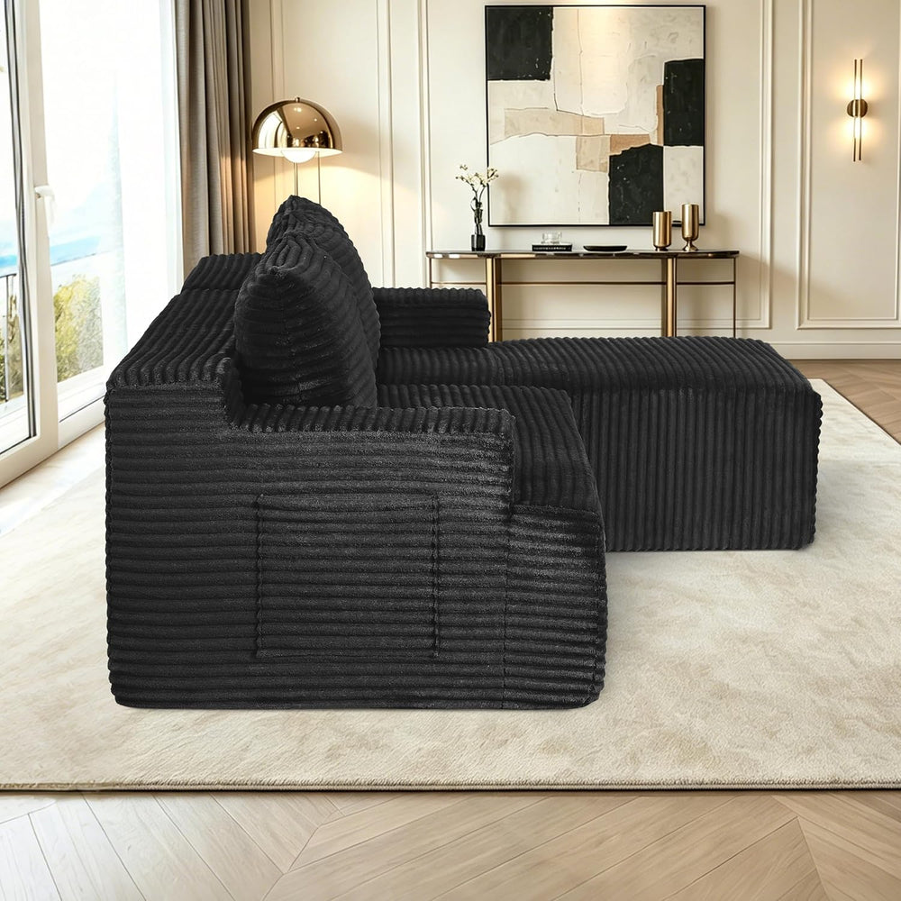 96" Sectional Sofa Cloud Couch with Deep Seat, Modern L-Shape Compressed...