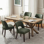 VKNOW Modern Dining Chairs Set of 2, Faux Leather Upholstered Dining Room Chair Kitchen Chairs, Farmhouse Dinner Chair for Kitchen Dining Room, Green