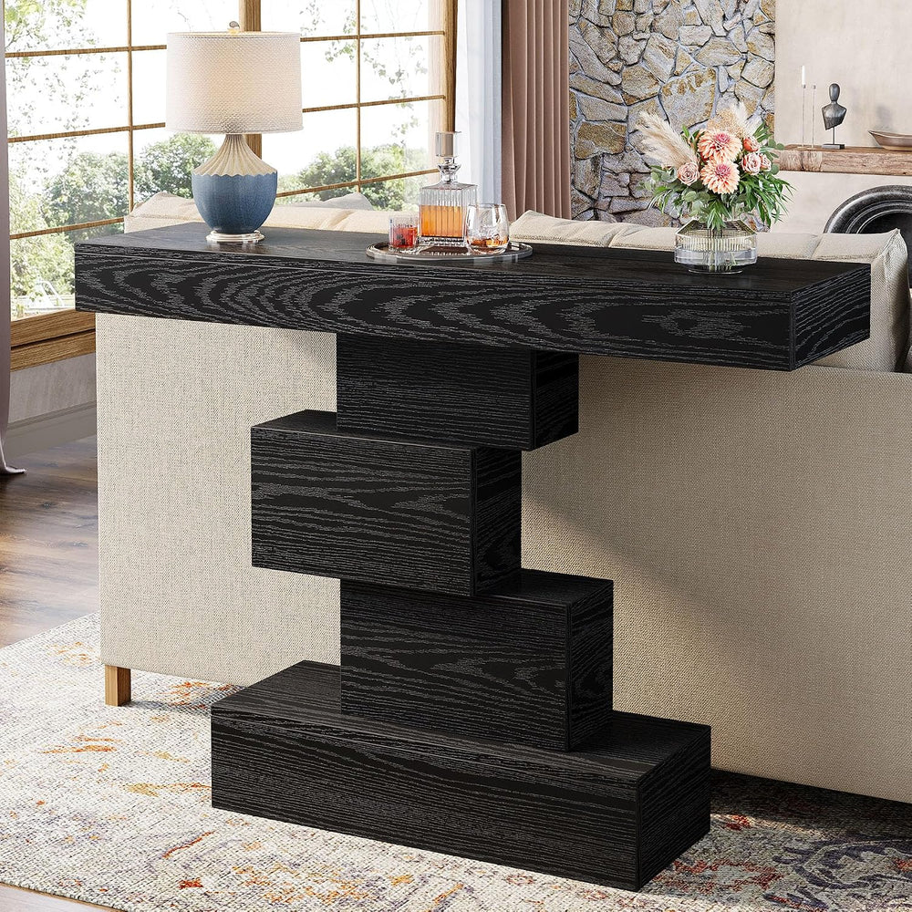 Tribesigns 42.5" Farmhouse Console Table, Narrow Wood Sofa Table Behind ...