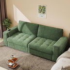 Hanherry 89" Sofa for Living Room, Modern Comfy Couch with Medium Firm Seat Cushion, Removable Cover,Wide Armrest,USB/Type-C Port,Chenille Fabric Couches for Small Space,Apartment