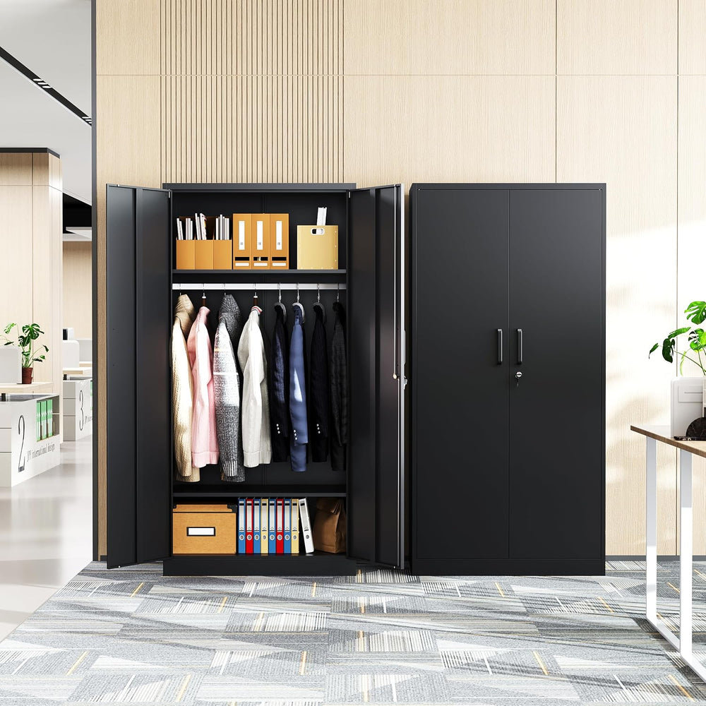 Letaya Metal Wardrobe Cabinets with Lock,Clothing Locker 72" X 36" ...