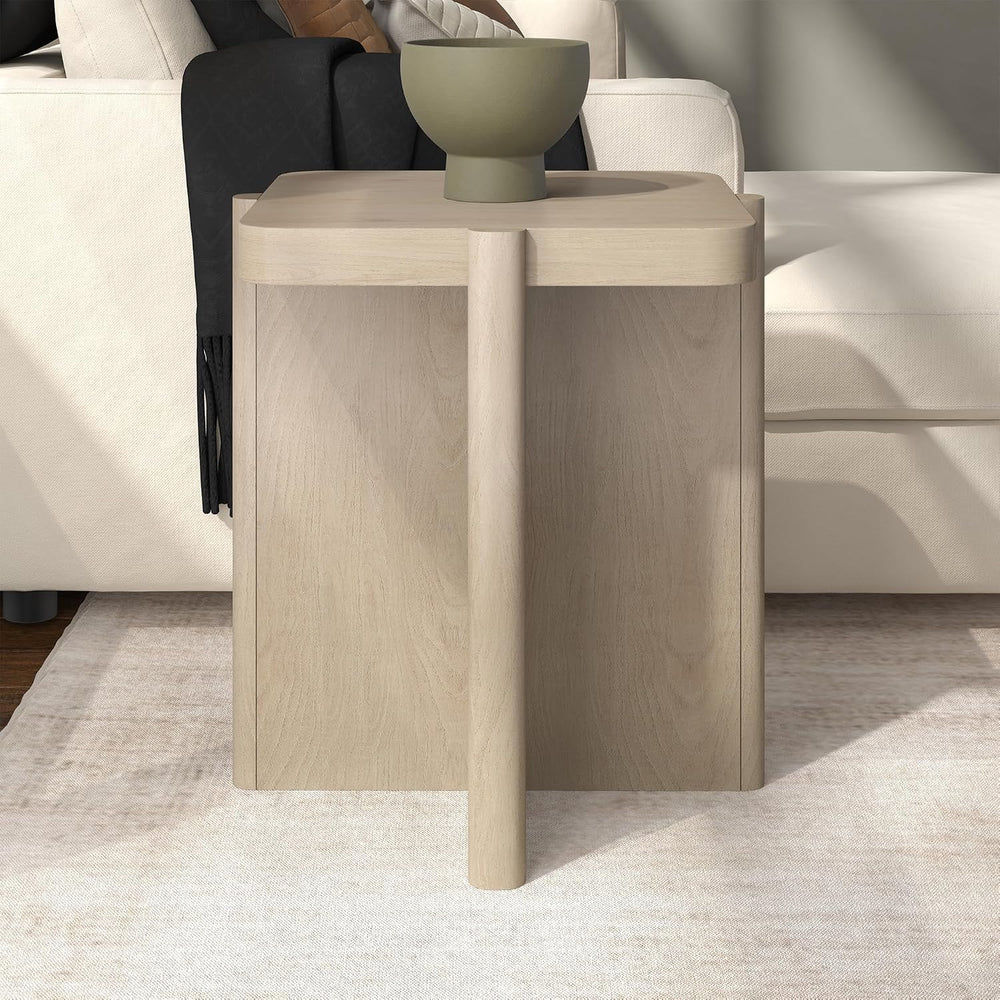 Henn&Hart 20'' Modern Wooden Square End Table, Side Table, Nights...