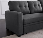 Devion Furniture Maison 4-in-1 Convertible L Shaped Couch with Pull Out Bed and Storage, Sectional Sleeper Sofa with Reversible Chaise for Living Room, Apartment, Bedroom, Office