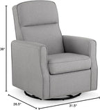 Delta Children Blair Slim Nursery Glider Swivel Rocker Chair, French Gray