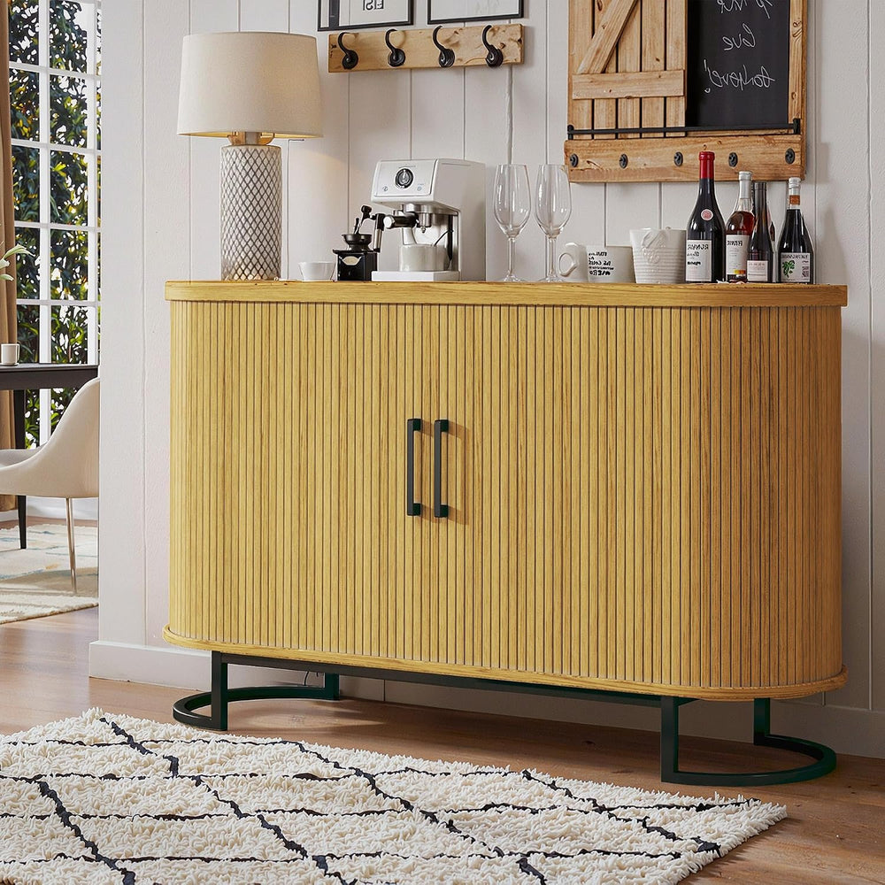 HUAHUU Sideboard Buffet Cabinet with Storage, 47.2" Fluted Storage Cabin...
