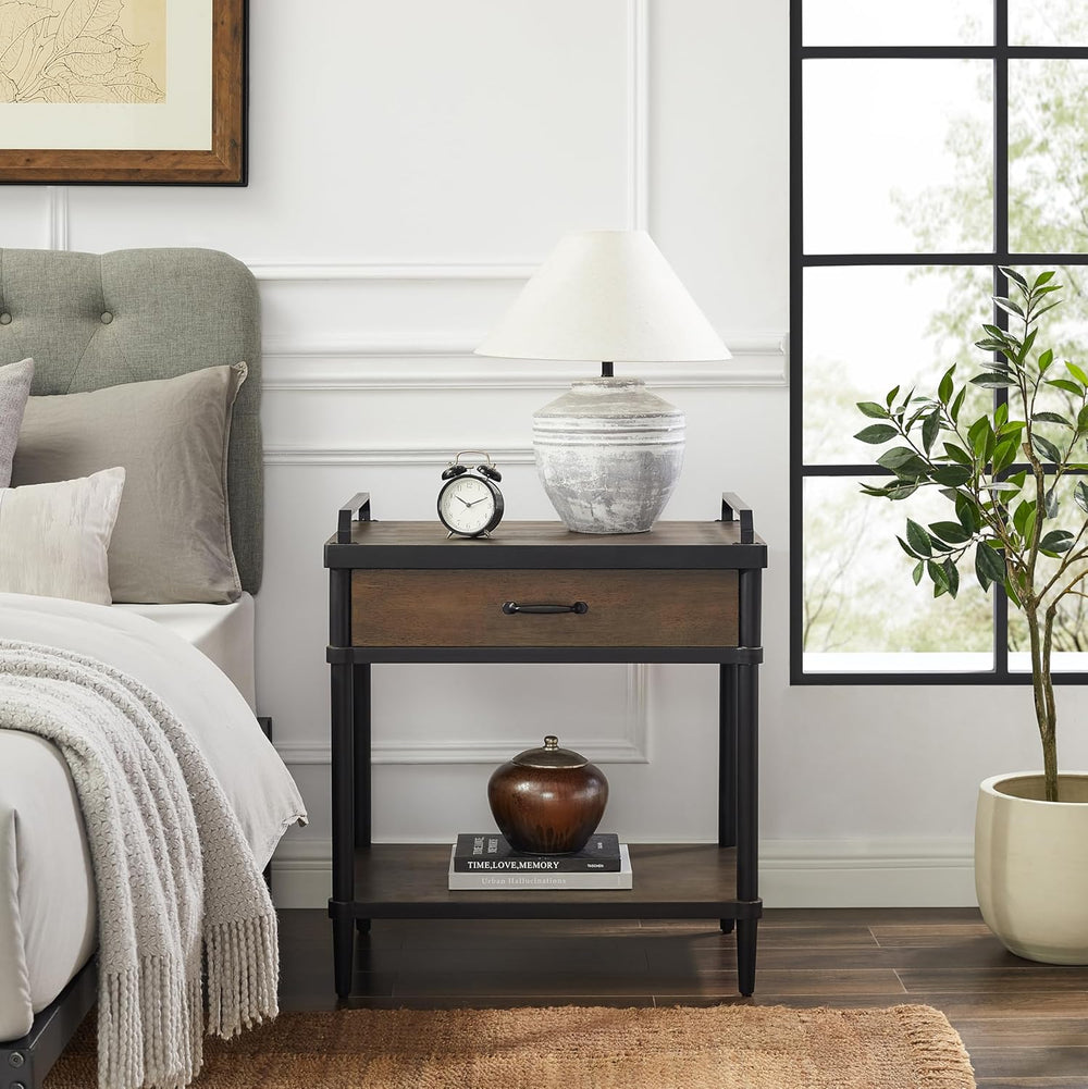 Art Leon Side Table - Mid Century Modern Night Stand, Bedside Table with Wood...