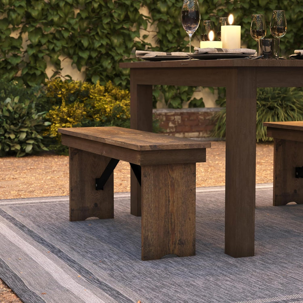 Flash Furniture Hercules Series 40" x 12" Commercial Grade Rustic S...