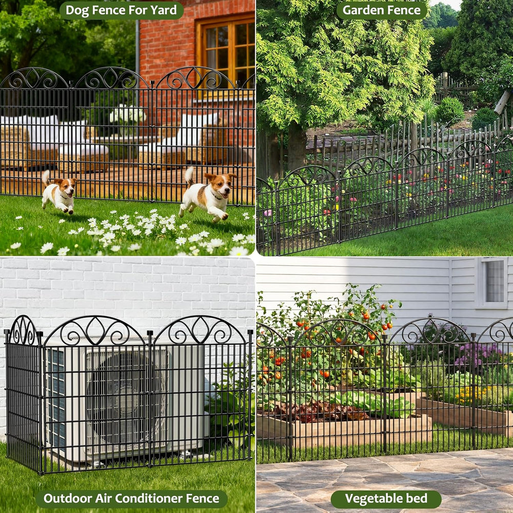 No Dig Garden Fence, Outdoor Dog Fence for Yard, 48 in, 5 Panels