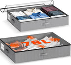 XXXL 78L Under Bed Storage, Storage Containers with Support & Clear Lid, Support Frame, Underbed Storage Bins for Clothes, Shoes, Blankets, and Toys 2 pack