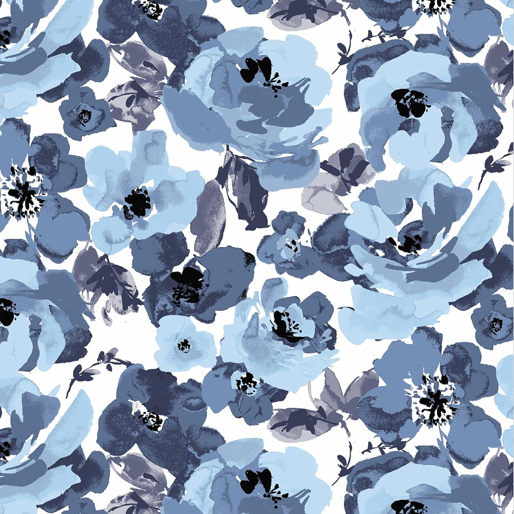 Arden Outdoor Dining Chair Cushion, 4-Pack, 20x44, Blue Garden Floral