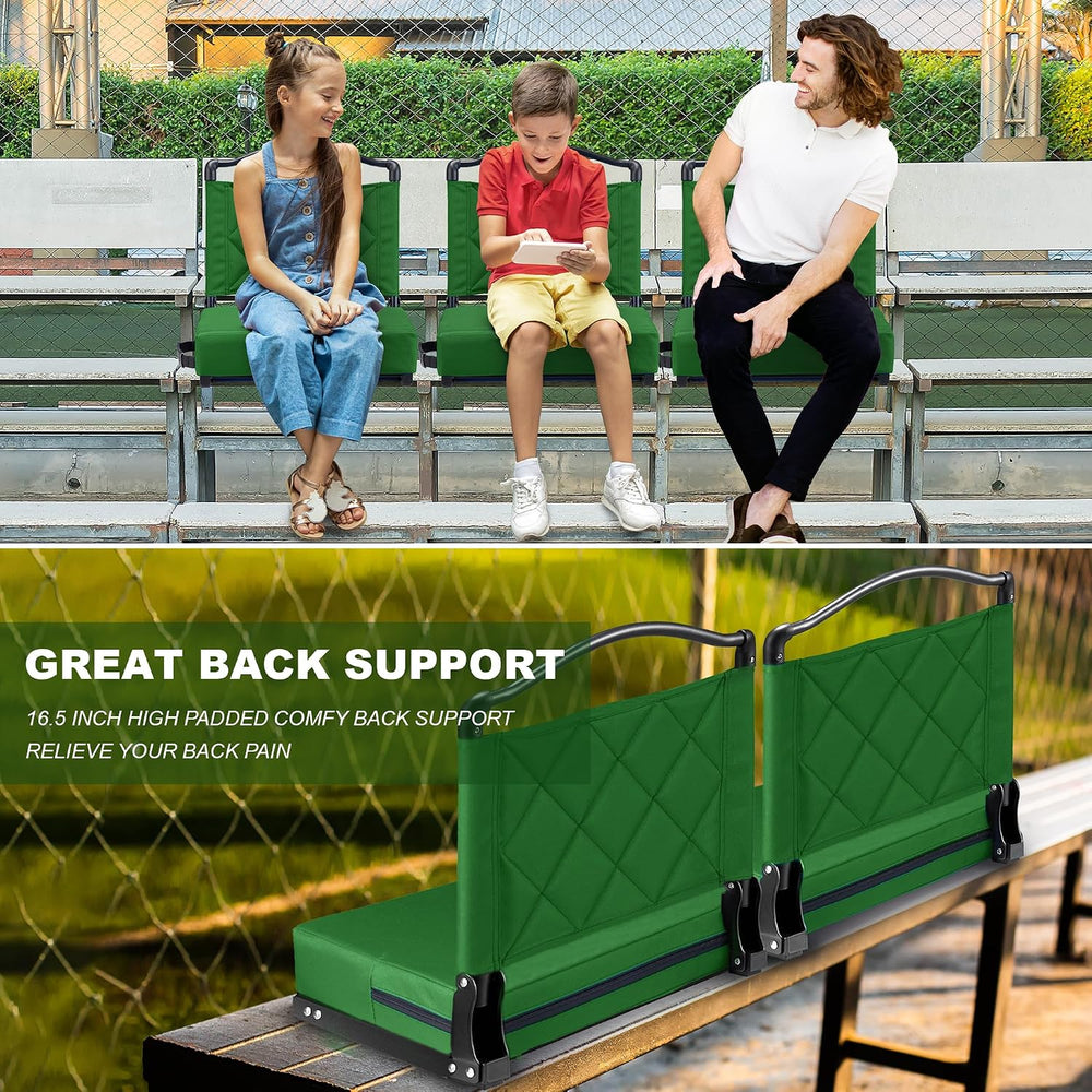 Stadium Seats with Back Support Cushion, Folding Stadium Seats for Bleachers ...