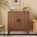 BORNOON Storage Cabinet with Doors and Adjustable Shelf, Modern Fluted Sideboard Buffet Cabinet, Freestanding Coffee Bar for Kitchen, Pantry, Entryway, Living Room