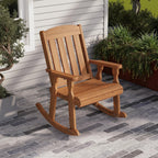 Amish Heavy Duty 600 Lb Mission Pressure Treated Rocking Chair (Oak Stain)