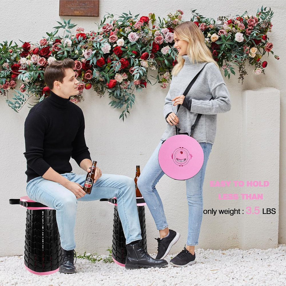 Upgraded XXL Collapsilbe Stool with Cushion,More Sturdy and Height 19.7“,D11....