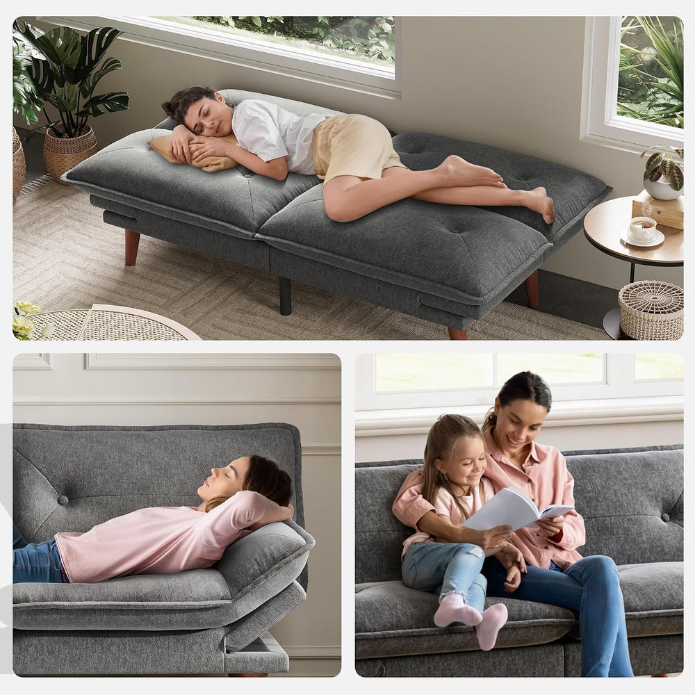 LINSY HOME Futon Sofa Bed, 70" Chenille Futon Couch with Adjustable Back...