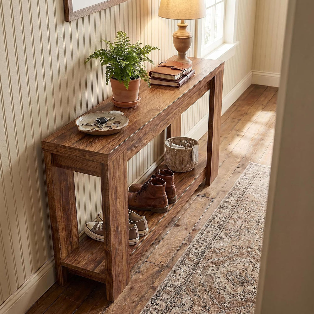 70.9" Rustic Farmhouse Console Sofa Table - Heavy Duty MDF Entryway Tabl...