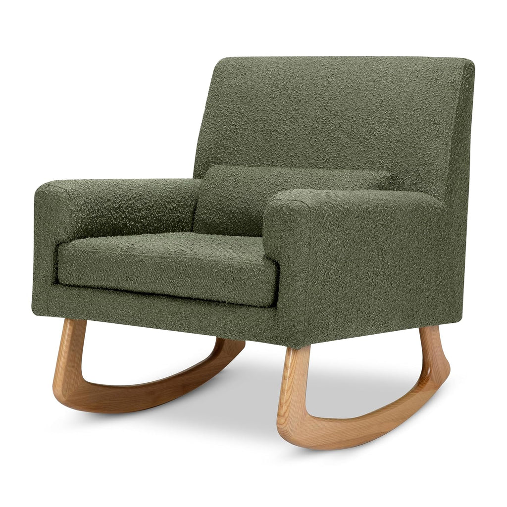 Nursery Works Sleepytime Rocker in Olive Boucle with Light Legs, Greenguard Gold and CertiPUR-US Certified