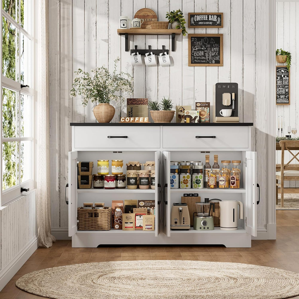 HOSTACK Buffet Cabinet with Storage, 47.2" Kitchen Sideboard Buffet with...
