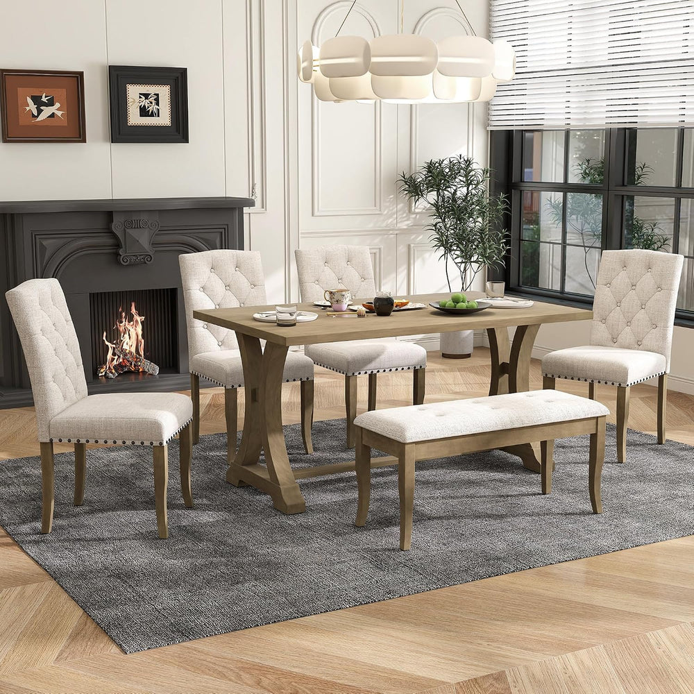 Harper & Bright Designs Classic and Traditional Style 6 - Piece Dining Se...