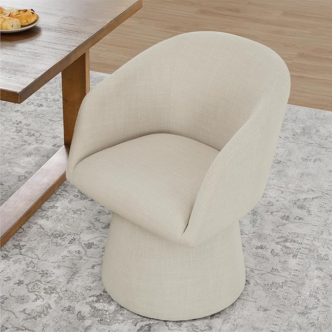 Swivel Dining Chairs Set of 4, Upholstered Mid Century Modern Deskchair with ...