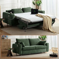 Pull Out Sofa Bed, No Cushion Removal, Queen Sleeper Sofa with USB Fast Charging, Memory Form Mattress, 2-in-1 Convertible Comfy Loveseat Couch Bed for RV, Apartment, and Small Spaces (Green)