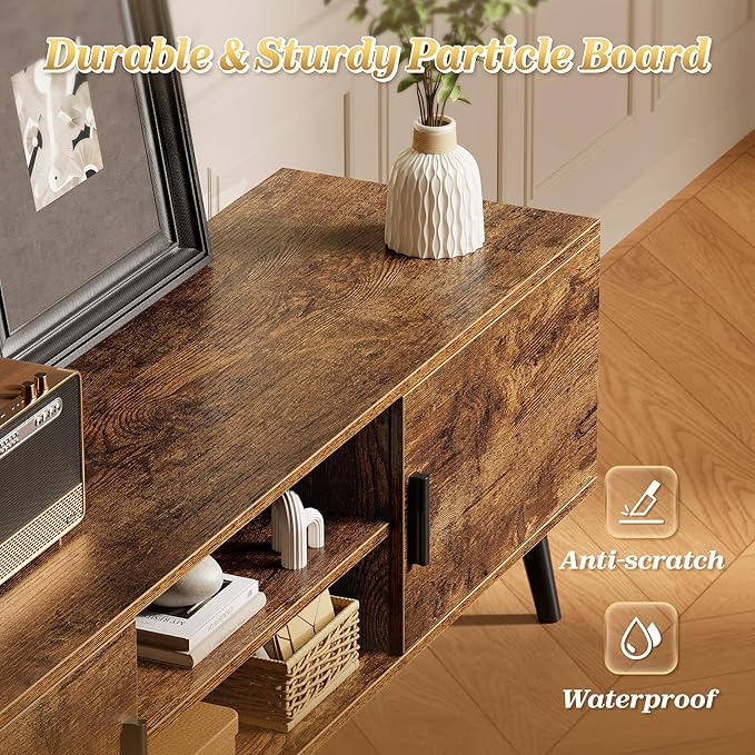 SUPERJARE TV Stand for 55 Inch TV, Entertainment Center with Adjustable Shelf...