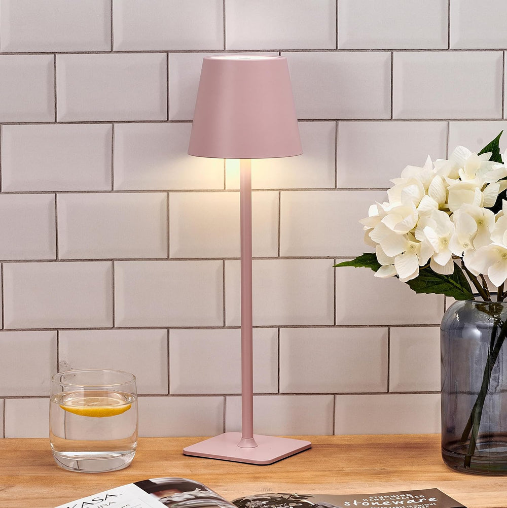 Mikasa LED Cordless Metal Table Lamp, Portable & Rechargeable 5,000 mAh B...