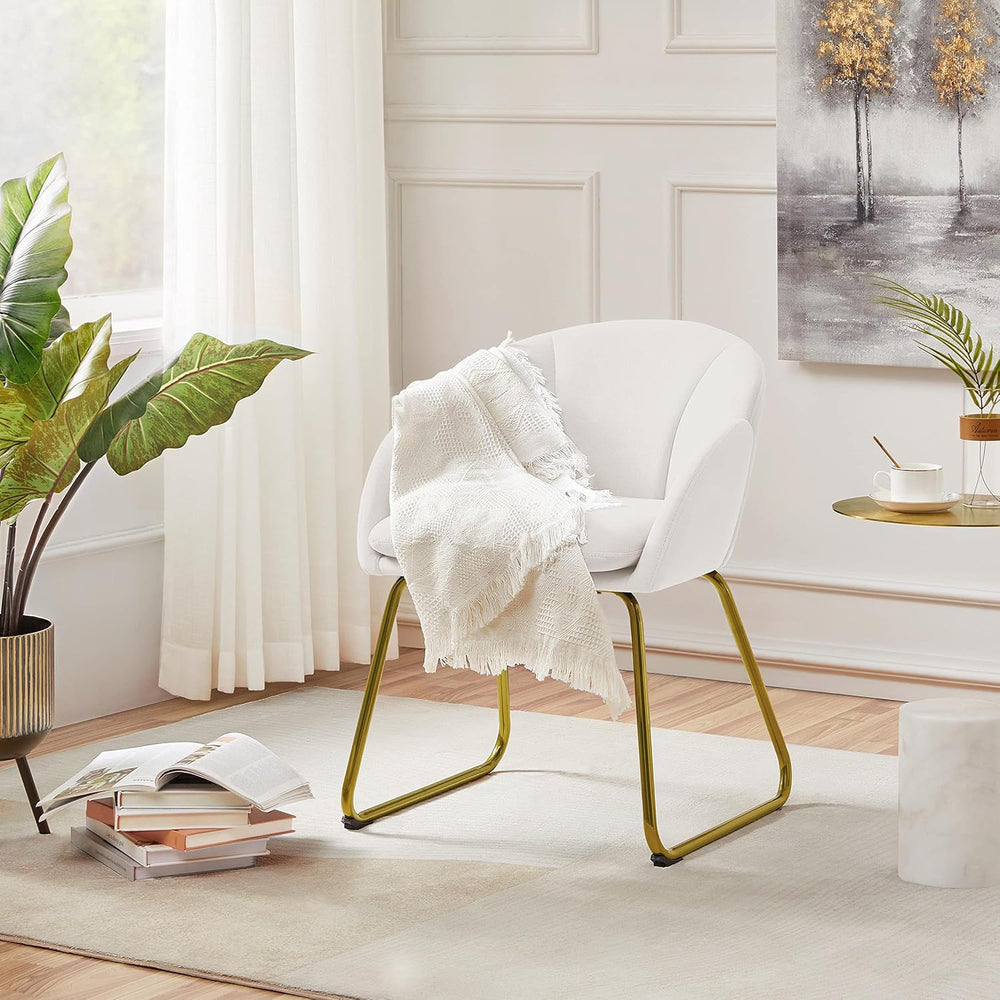 Yaheetech Modern Velvet Vanity Chair Armchair, Flower Shaped Makeup Chair wit...
