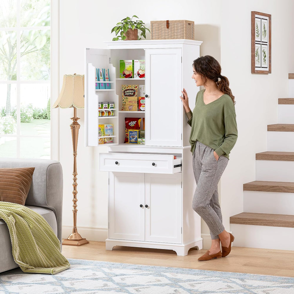 Spirich 71'' Tall Kitchen Pantry Cabinet, Wood Food Pantry Cabinet wi...