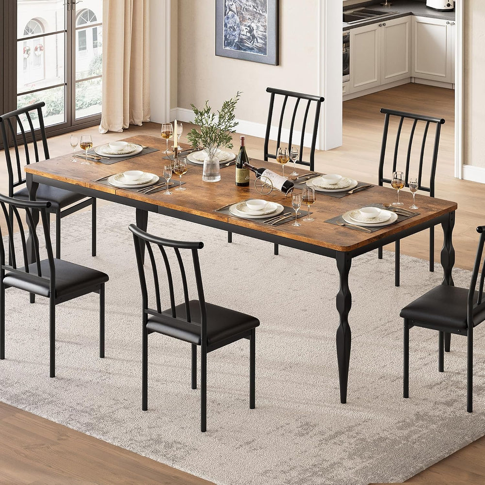 Garvee 79-Inch Modern Farmhouse Dining Table, Large Rectangular Kitchen Table...