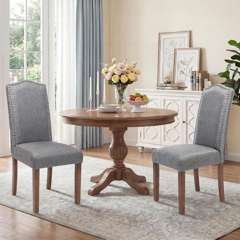 Upholstered Dining Chair Modern Stylish Kitchen Diner Fabric Set of 6