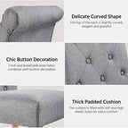 Yaheetech Dining Chairs Set of 4 Fabric Upholstered Button Tufted Kitchen Chairs with Solid Wood Legs for Home, Restaurant, Dining Room, Dark Gray