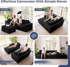 MAXYOYO Sectional Sofa Couch and Chaise Lounge, L Shaped Modern Cloud Couch with Ottoman, Comfy Sofa with Layered Cushion, Tufted Upholstered Sleeper Chair for Living Room, No Assembly Required