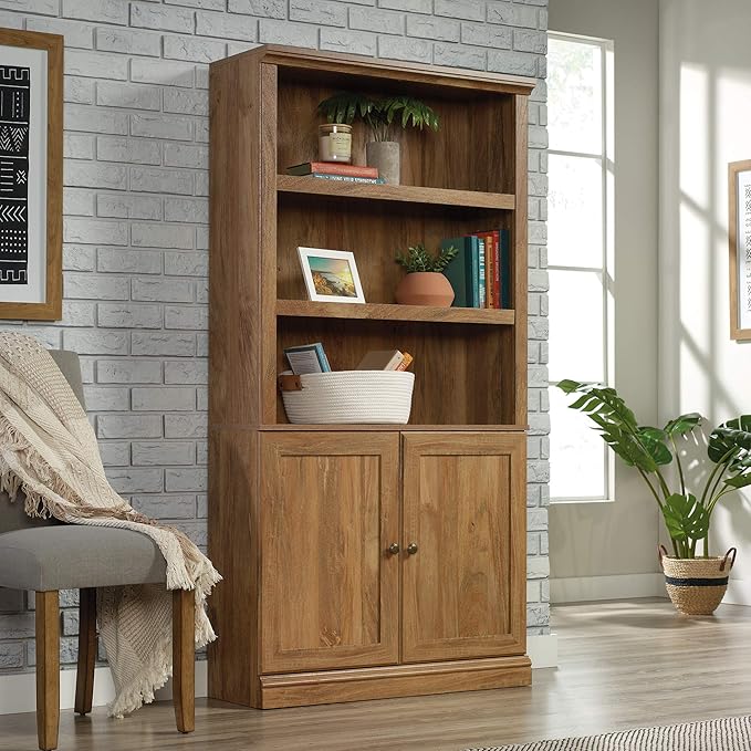 Sauder Miscellaneous Storage Transitional 3-Shelf 2-Door Bookcase/ Book shelf...