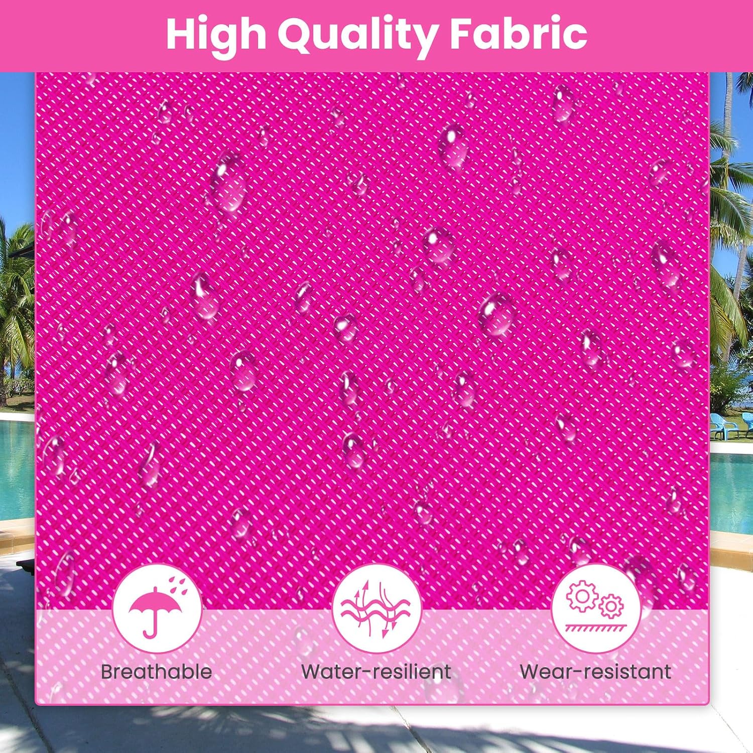 GYMAX Lounge Chairs for Outside, Extra High Folding Beach Tanning Lounger with 4-Level Adjustable Backrest, 2-Level Footrest & Removable Pillow, Sunbathing Lounge for Patio, Lawn, Poolside (1, Pink)