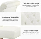 Yaheetech Dining Chairs Set of 6 Fabric Upholstered Dining Room Chairs with Button Tufted High Back and Solid Wood Legs for Kitchen/Living Room/Restaurant, Modern Style, Beige