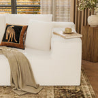YESHOMY Boneless Couches for Living Room, 108" Sectional Modular Sectional Sofa with Deep Seat, Cloud Comfy Couch with L-Shape Chaise, Easy Assembly (Corduroy, Cream)