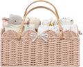 HBlife Baby Diaper Caddy, Paper Rope Storage Baskets Nursery Bin with Removable Divider, Portable Car Organizer for Diapers, Baby Shower Gifts, Newborn Essentials Must Haves