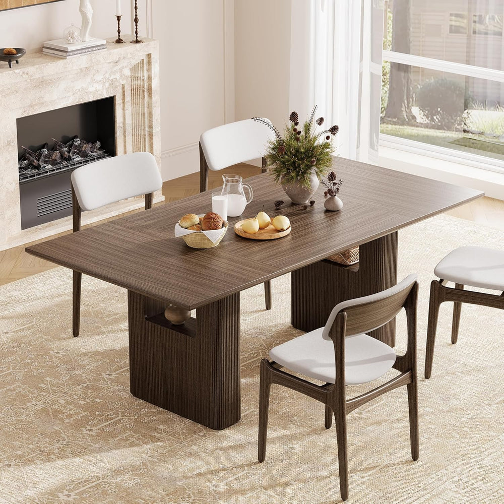 78.5 Inch Dining Table for 4-10 People, Long Large Kitchen Table with Wood St...