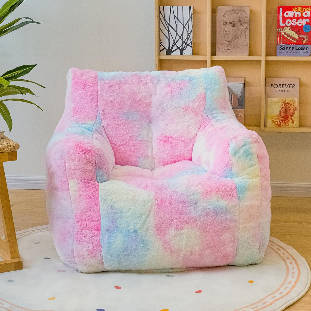 Bean Bag Chair with Filling, Faux Fur Comfy BeanBag Chairs for Teens, Adults,...