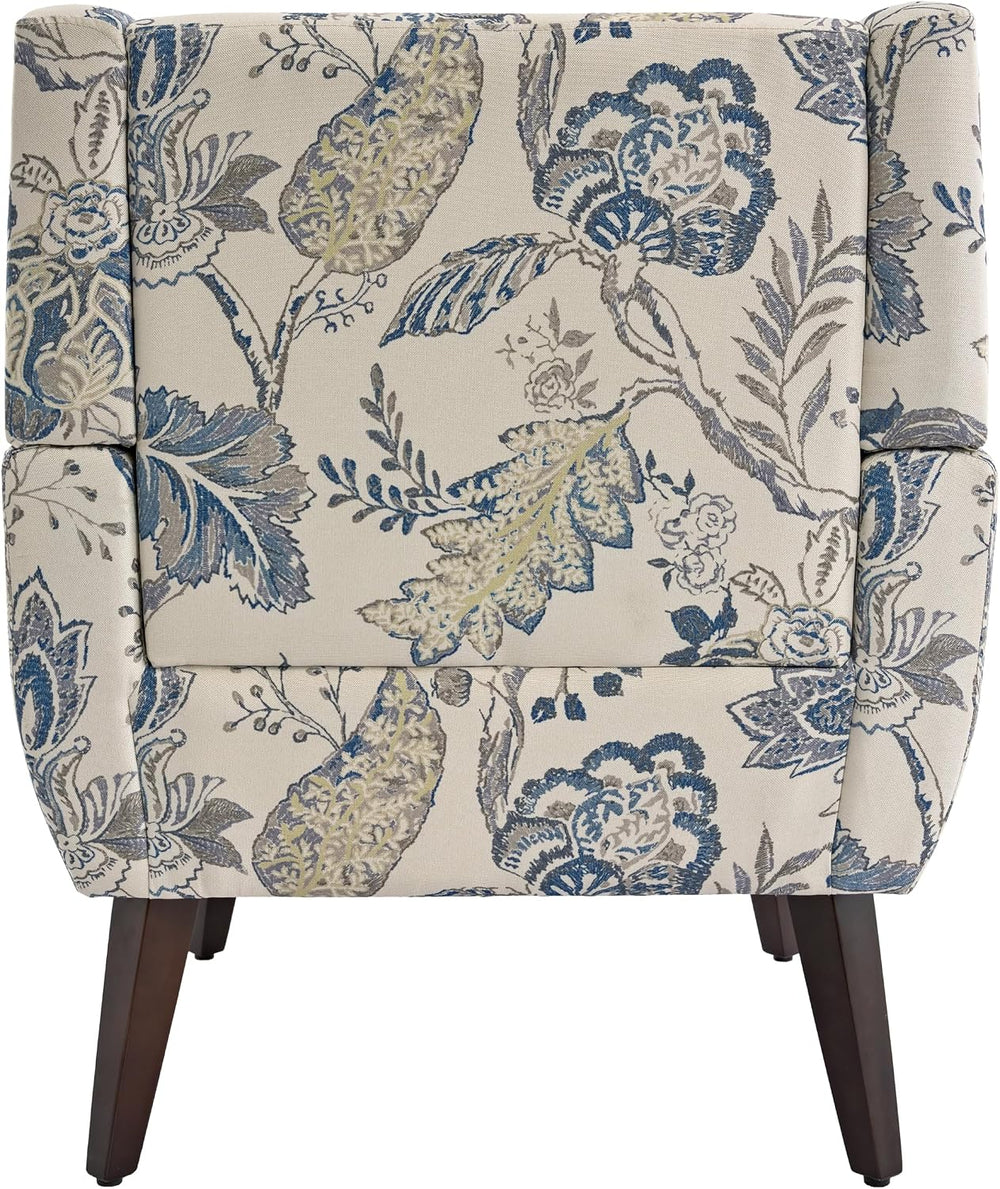 Floral Accent Chairs Set of 2, Fabric Upholstered Armchair, Leaf