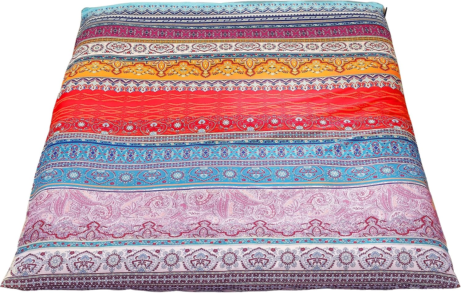 MAXYOYO Mattress Cover for Traditional Japanese Futon Mattress | Futon Floor Mats Cover with Zipper, Super Soft and Machine Washable, Boho Style, Twin