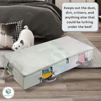 Under Bed Storage Containers for Toys, Clothes, Shoes etc. Underbed Organizer Bag that slides Under the bed without friction or wheels. Low profile 6 height is great for under the couch or other