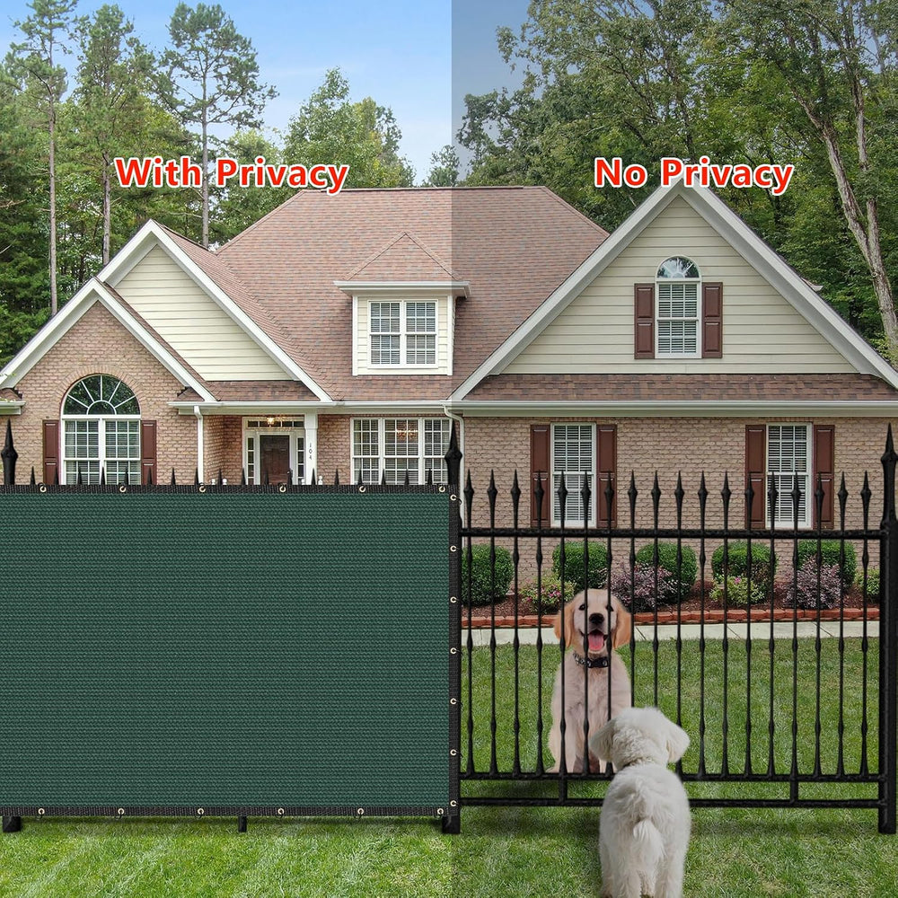 8' x 50' Green Privacy Screen Fence Cover Heavy Duty Fencing Mesh wit...
