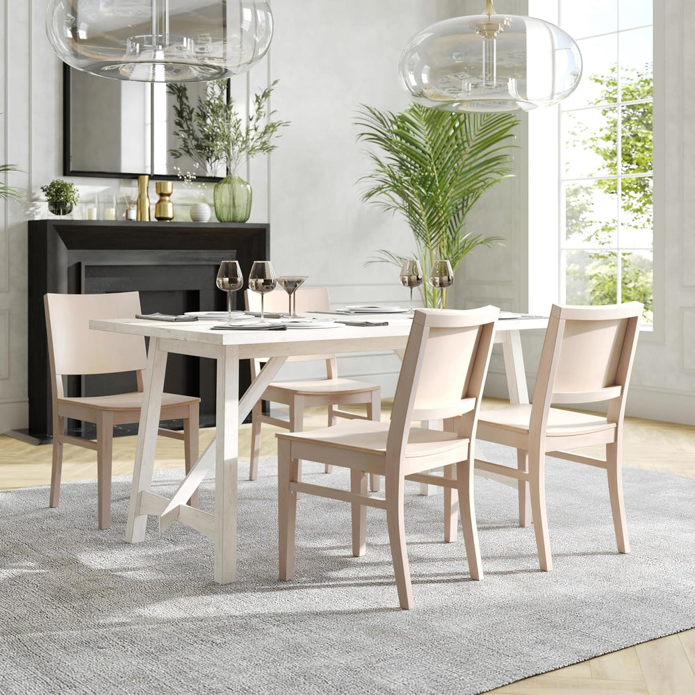 Flash Furniture Naples Commercial Solid Wood Dining Chair, Curved Backrest, S...