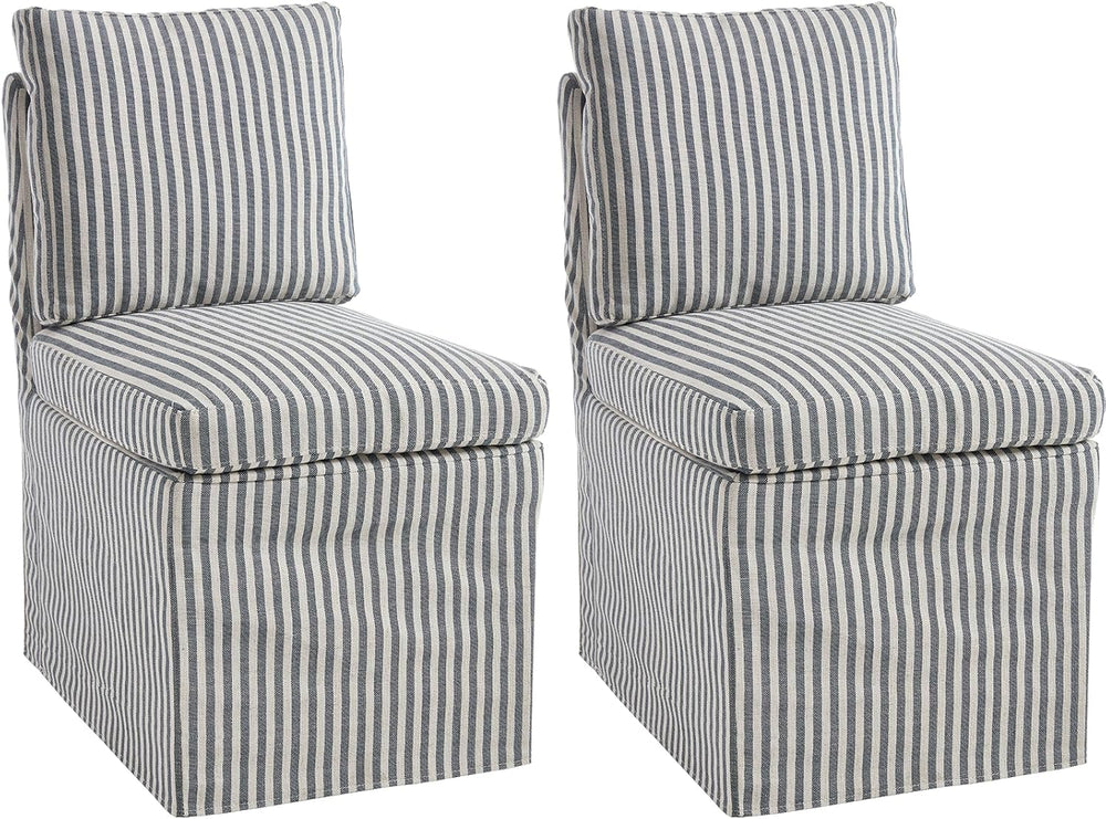 Kmax Slipcovered Dining Chairs Set of 2, Modern Upholstered Armless Kitchen C...