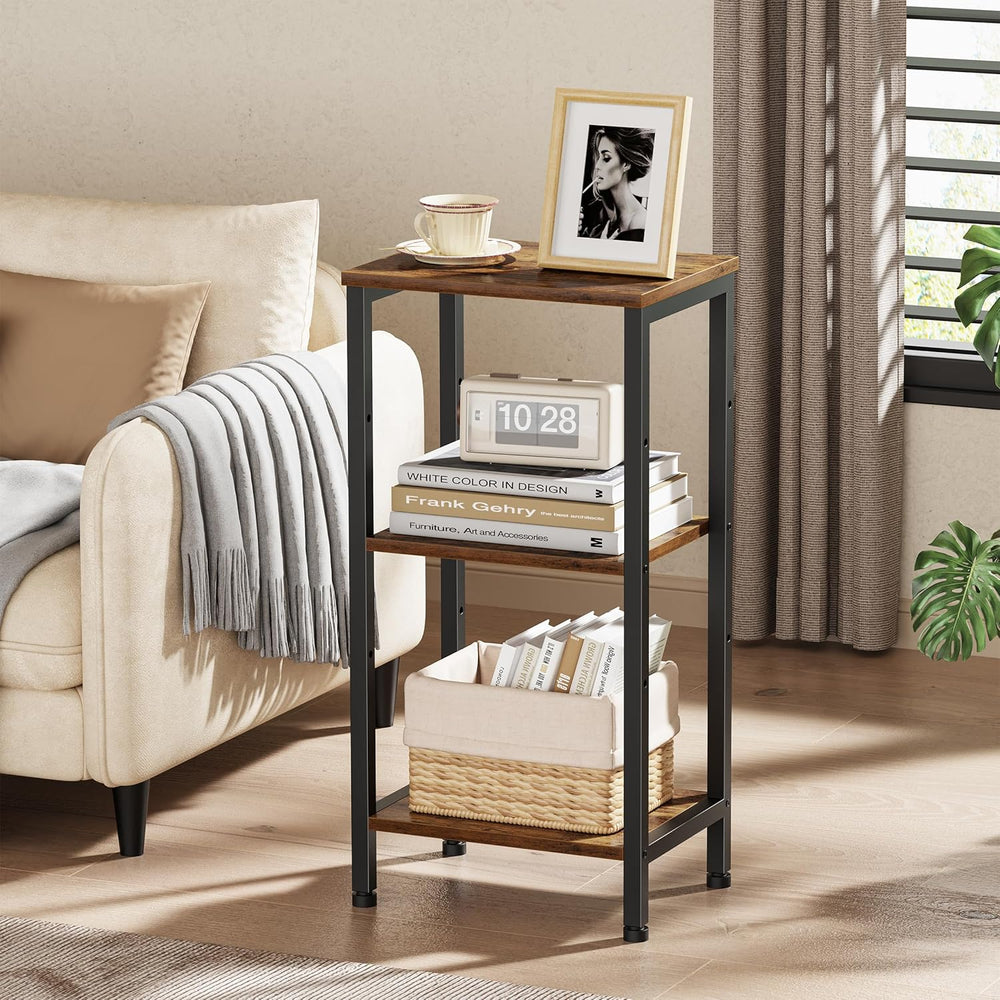 Asgolion Small Side Table, Tall End Table with Adjustable Shelf, Accent Table...