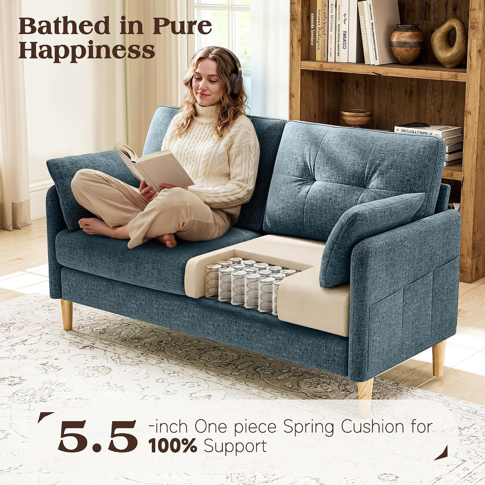 Ihanherry Loveseat Sofa, 64.6" Small Love Seat for Small Spaces, Soft Ch...
