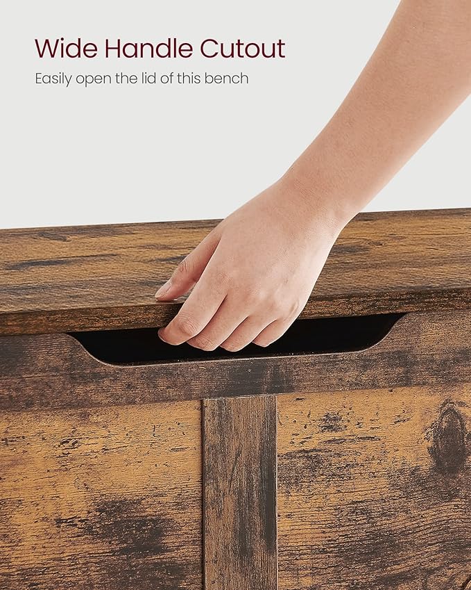 VASAGLE Storage Chest, Storage Trunk with 2 Safety Hinges, Storage Bench, Sho...